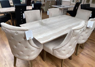 Marble Dining Room Table and Chairs